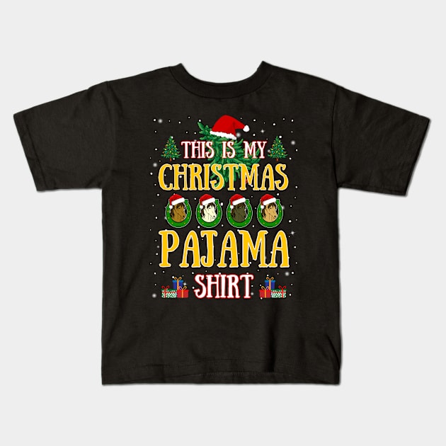 Funny Christmas Horse Lover This Is My Christmas Pajama Kids T-Shirt by egcreations